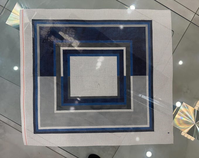 Needlepoint Handpainted Geometric Canvas: Tefillin, Tallit & Challah Cover  (GEO-2260