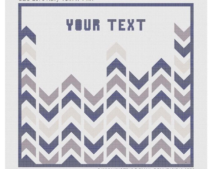 Needlepoint Handpainted Geometric Canvas: Tefillin, Tallit, Challah  (GEO-2070 Navy)