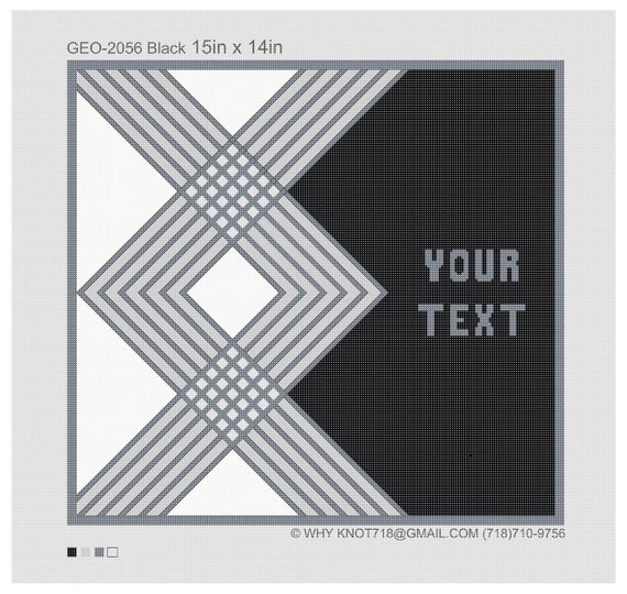 Needlepoint Kit or Canvas Custom Name Tartan