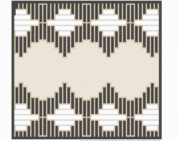 Needlepoint Handpainted Geometric Canvas: Tefillin, Tallit Bag Set (GEO-2124 Black and Gold)