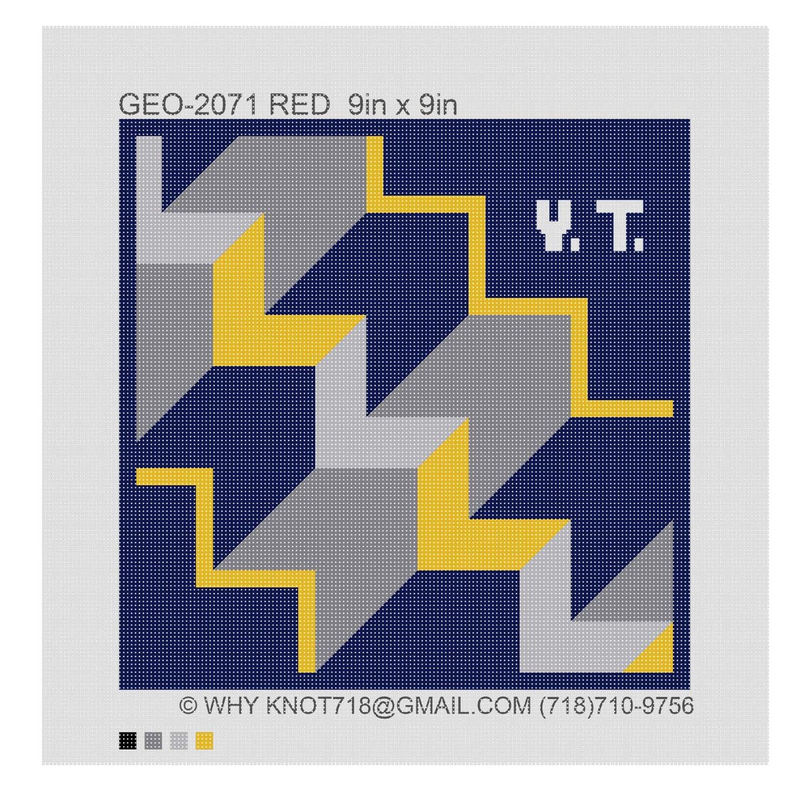 Needlepoint Hand Painted Geometric Canvas Tefillin Tallit Etsy