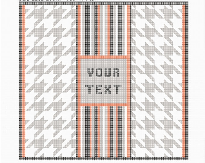 Needlepoint Hand painted Geometric Houndstooth Canvas: Tefillin, Tallit Bag Set, Pillow  (GEO-2202 Brown)