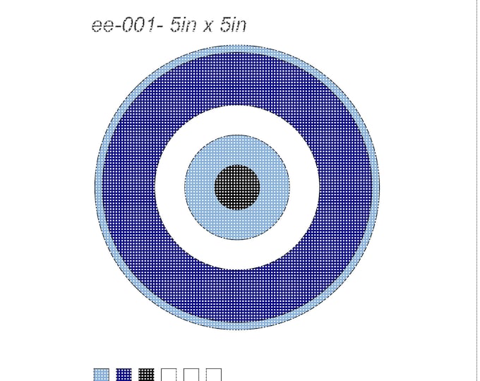 Evil Eye Hand-Painted Needlepoint Canvas •  Ready to Stitch