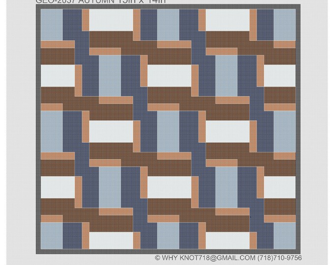 Needlepoint Handpainted Geometric Canvas: Tefillin, Tallit Bag Set (GEO-2037 Autumn)