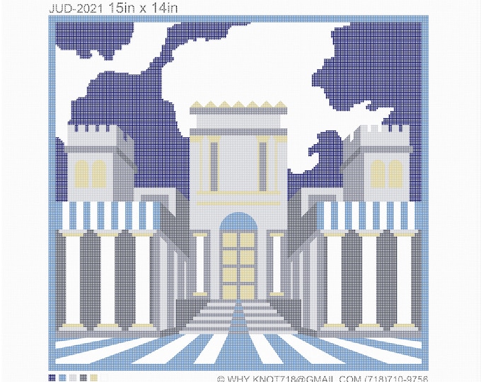 Handpainted Needlepoint Judaica Canvas: Tefillin, Tallit Bag (JUD-2021)