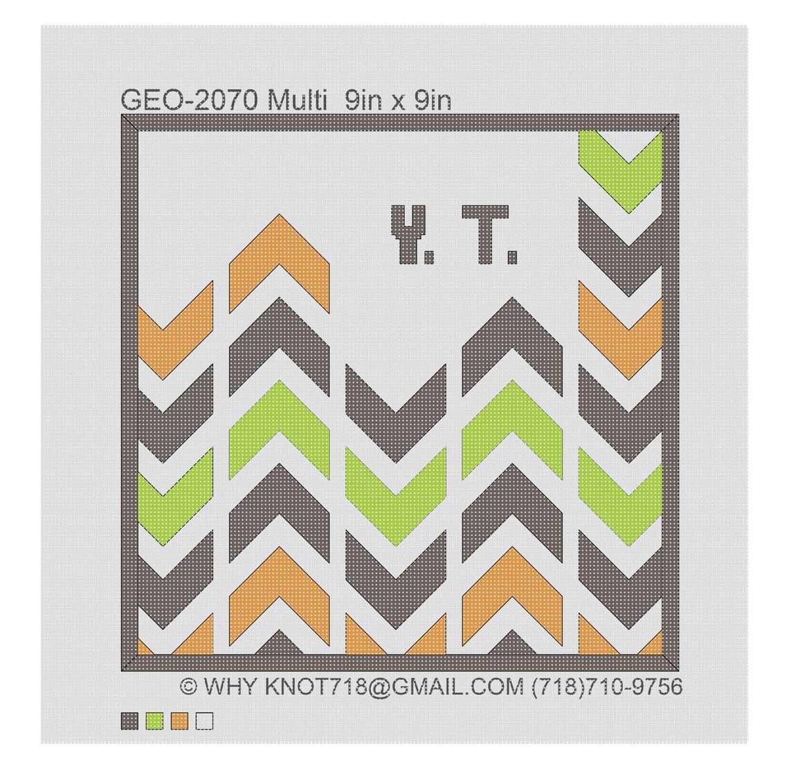 Needlepoint Handpainted Geometric Canvas Tefillin, Tallit, Challah GEO