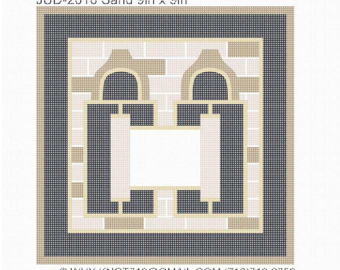 Handpainted Needlepoint Judaica Canvas: Tefillin, Tallit Bag (JUD-2016 Sand)