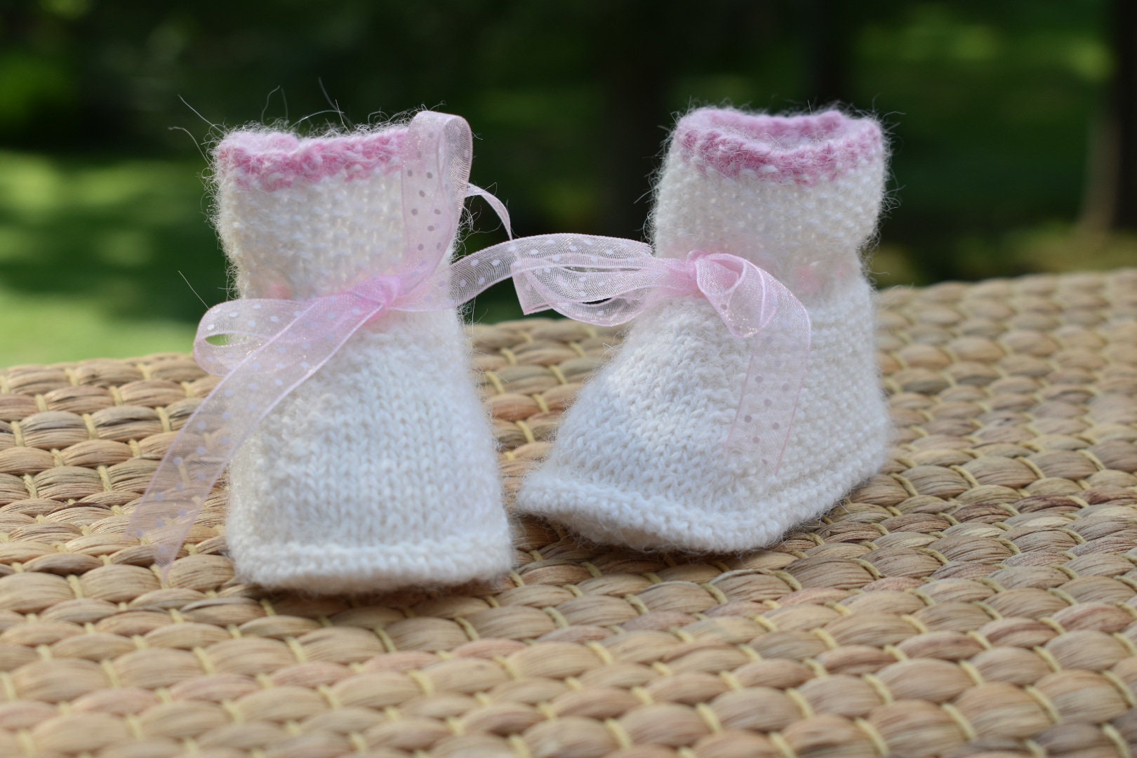 hand knitted booties