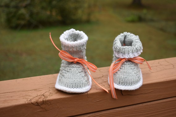 hand knitted baby booties