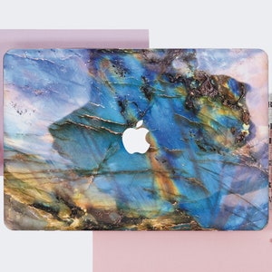 Blue Stone Macbook Air 13 2018 Case Laptop Hard Shell Crystal Macbook Pro 13 Cover Air 11 Case Marble Coque Macbook Pro Touch Bar DE0124