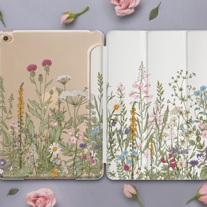 Wildflowers Pro 2018 Cover Floral iPad Mini 5 Smart Cover Flowers Pro 10.5 Clear Case iPad Air 3 Tablet Case iPad 11.4 Mother's Gift DE0233