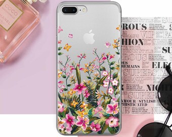 Wildflower Floral Clear iPhone Case