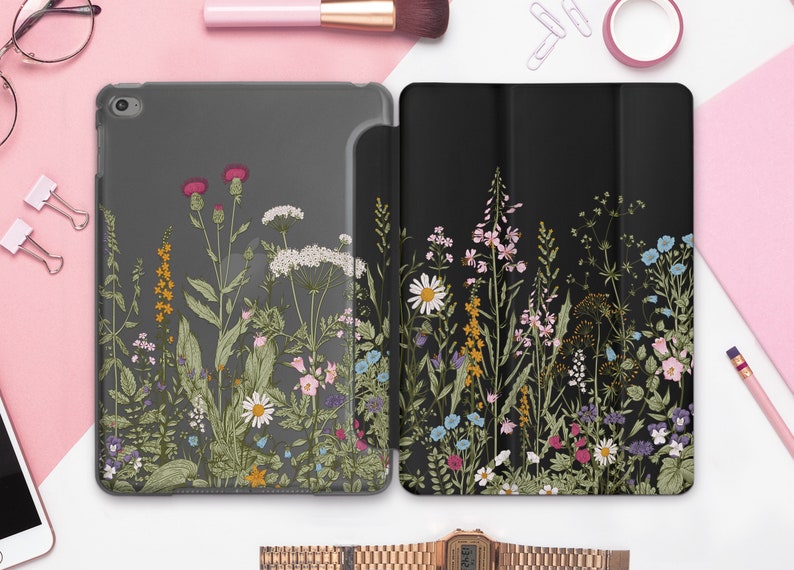 Ipad Pro 12.9 Case Smart Cover Wildflowers Ipad Mini 4 Floral Etsy