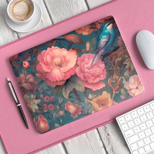 Boho Chic Hülle für MacBook Pro 13 Pro 15, MacBook Pro 16 M1/M2 Hülle mit lebhaften Blumen und Vögeln, personalisierte MacBook Pro 16 Hülle A2141 KK136
