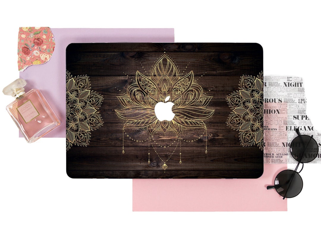 Macbook Air 13 Inch Case Mandala Wood Laptop Cases Macbook Pro Etsy