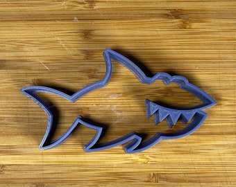 Shark Custom 3D Printed Cookie Cutter Stamp fondant doh salt dough dishwasher safe birthday party favor shower ocean sea anima