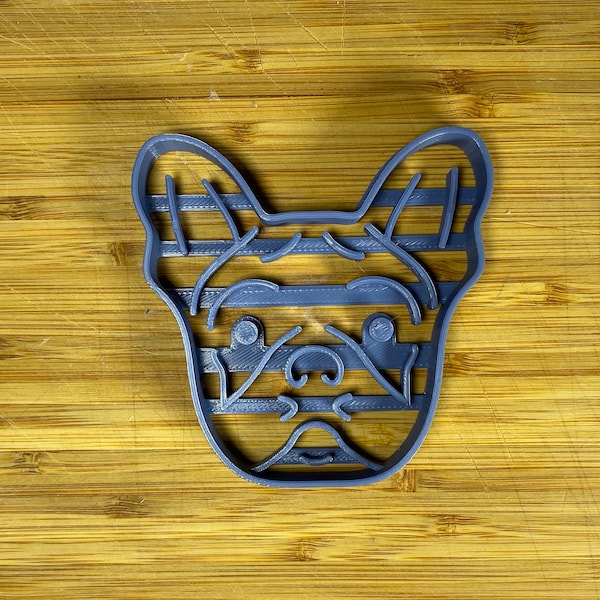 French Bulldog Custom 3D Printed Cookie Cutter Stamp fondant sandwich doh dough dishwasher safe birthday party food safe puppy dog animal