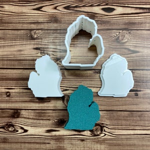 Michigan Lower Mitten Bath Bomb Mold Press 2.5” 3&quot; 3.5&quot; 4&quot; 5&quot; three piece mould molds unique supplies custom plastic state