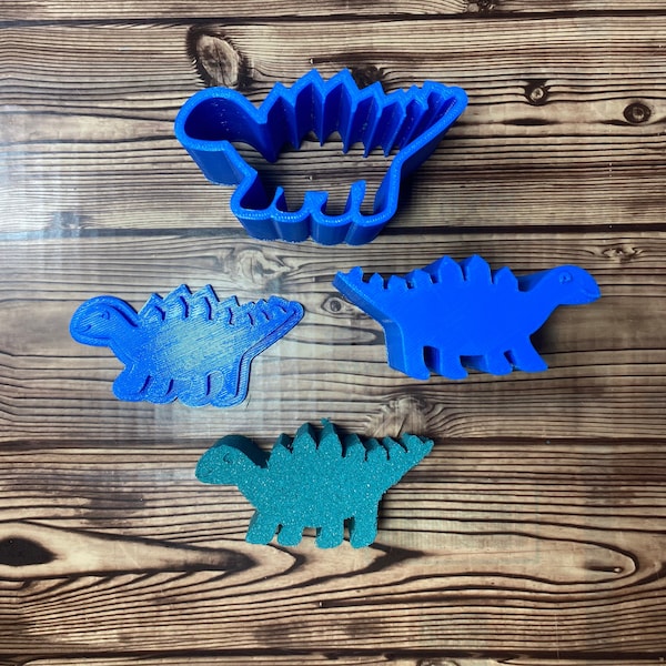 Stegosaurus Bath Bomb Mold Press 3.5” 4" 5.5" three piece mould mold diy supplies plastic custom animal baby shower dino dinosaur