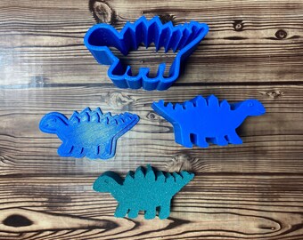 Stegosaurus Bath Bomb Mold Press 3.5” 4" 5.5" three piece mould mold diy supplies plastic custom animal baby shower dino dinosaur
