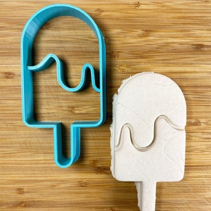 Popsicle with Swirl Custom 3D Printed Cookie Cutter Stamp fondant doh salt dough dishwasher safe birthday party favor food dessert ice cream