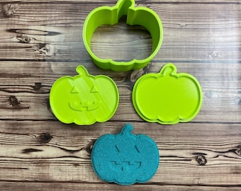 Jack o Lantern Pumpkin Mold Press 2.5" 3" 3.5" 4" three piece mould bath bomb shower steamer halloween fall autumn custom supplies plastic