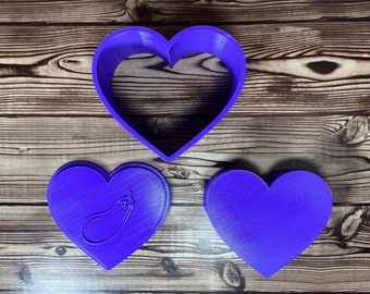 Eggplant Heart Bath Bomb Mold Press