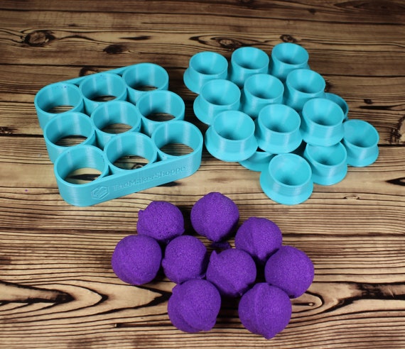 Professional Custom Count Gumball Bath Bomb Mold Press 1 1.25 1.5 Three  Piece Tray Sphere Round Circle Multi Ball Mould Mini 3D Printed 