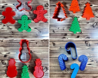 Set Lebkuchenmann Weihnachtsbaum Schneemann Breite Zuckerstange Formenpresse 4er Set