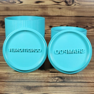 Shampoo Conditioner Set Stamp Bar Mould Press 2.5 2.75 3 3.25 3.5 3.75 4 5 driedelige mal puck zeep conditioner plastic 3D geprint afbeelding 2