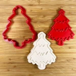 2 Piece Christmas Tree Winter Custom 3D Printed Cookie Cutter Stamp fondant doh salt dough dishwasher safe party xmas holiday gift favor