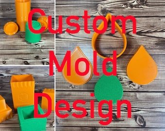 Custom Design Flat Bath Bomb Mold Press 3" 4" 5.5" 7" three piece mould molds