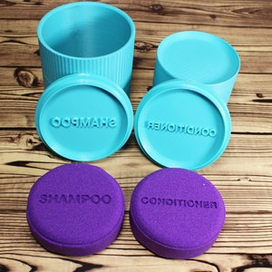 Shampoo Conditioner Set Stamp Bar Mold Press 2.5&quot; 2.75&quot; 3&quot; 3.25&quot; 3.5&quot; 3.75&quot; 4&quot; 5&quot; three piece mould puck soap conditioner plastic 3D printed