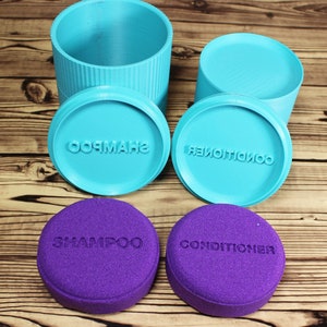 Shampoo Conditioner Set Stamp Bar Mould Press 2.5 2.75 3 3.25 3.5 3.75 4 5 driedelige mal puck zeep conditioner plastic 3D geprint afbeelding 8