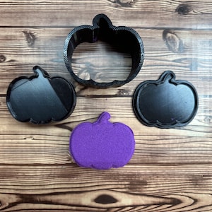 Pumpkin Mold Press 2.5" 3" 3.5" 4" three piece mould bath bomb shower steamer halloween fall autumn custom supplies plastic