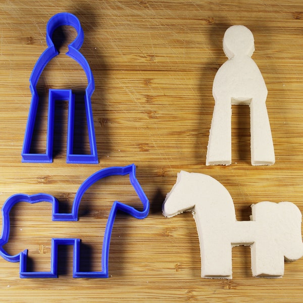 Horse Rider Horseback Custom 3D Printed Cookie Cutter Stamp fondant doh salt dough dishwasher safe birthday party favor show equestrian