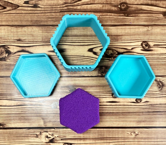 Hexagon Mold Press 1.5 2.25 2.5 3 3.5 4 5 Three Piece Mould Bath Bomb Shower  Steamer Shampoo Bar Molds Custom Supplies Plastic 