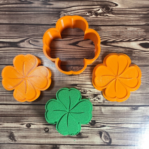 Shamrock Bath Bomb Mold Press 2.5" 3" 3.5" 4" 5" three piece mould saint patricks day st four leaf clover holiday molds 3D printed