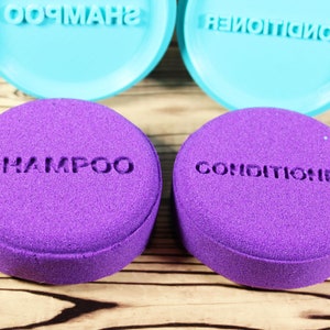 Shampoo Conditioner Set Stamp Bar Mould Press 2.5 2.75 3 3.25 3.5 3.75 4 5 driedelige mal puck zeep conditioner plastic 3D geprint afbeelding 3