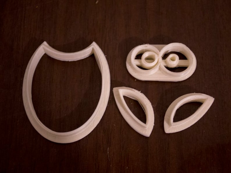 Cute Owls Custom 3D Printed Cookie Cutter Stamp fondant doh salt dough dishwasher safe birthday party favor baby shower animal gift