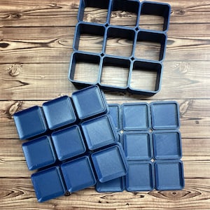 Professional Custom Count Rounded Square Bath Bomb Mold Press 1" 1.25" 1.5" three piece tray multi mould mini 3D printed