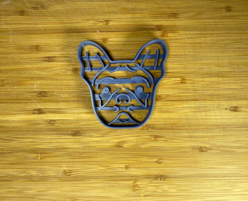 French Bulldog Custom 3D Printed Cookie Cutter Stamp fondant sandwich doh dough dishwasher safe birthday party food safe puppy dog animal image 1