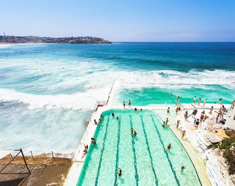 Bondi Beach, Sydney, Australien - Eisberge-Schwimmbad - (nur Digitaldruck)