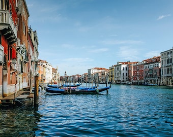 Venedig Kanäle, Italien - Gondel - (Nur Digitaldruck)