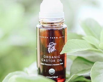 Organic Castor Oil Roller with Rose Quartz