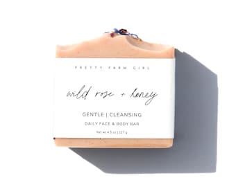 wild rose  + honey |  geranium | palmarosa | lavender | artisan soap
