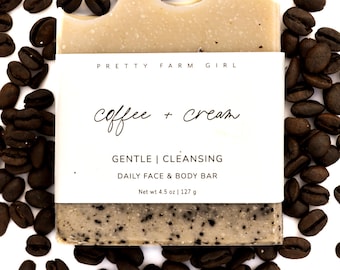 coffee + cream soap bar | goat milk soap | natural coffee scent soap