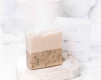 Coffee Cream Soap Bar: Natural Goat Milk Exfoliating Soap