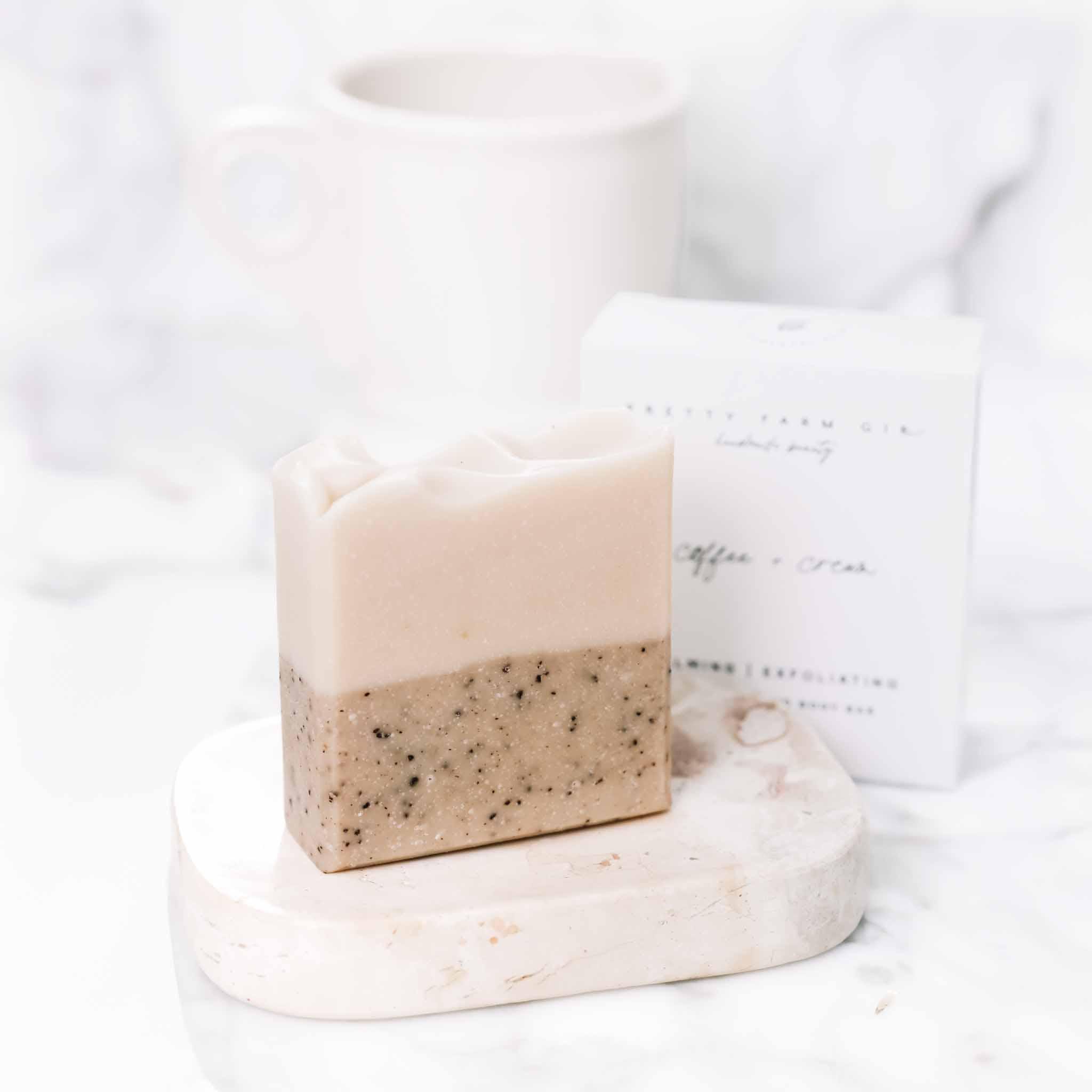 Coffee Cream Soap Bar: Natural Goat Milk Exfoliating Soap