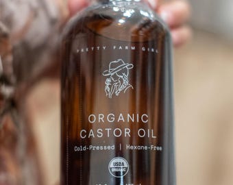 Aceite de ricino orgánico puro / 16 oz